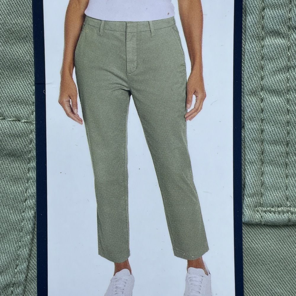 GAP Women's Size 8 Slim Ankle Pant Green Cotton Blend e0780